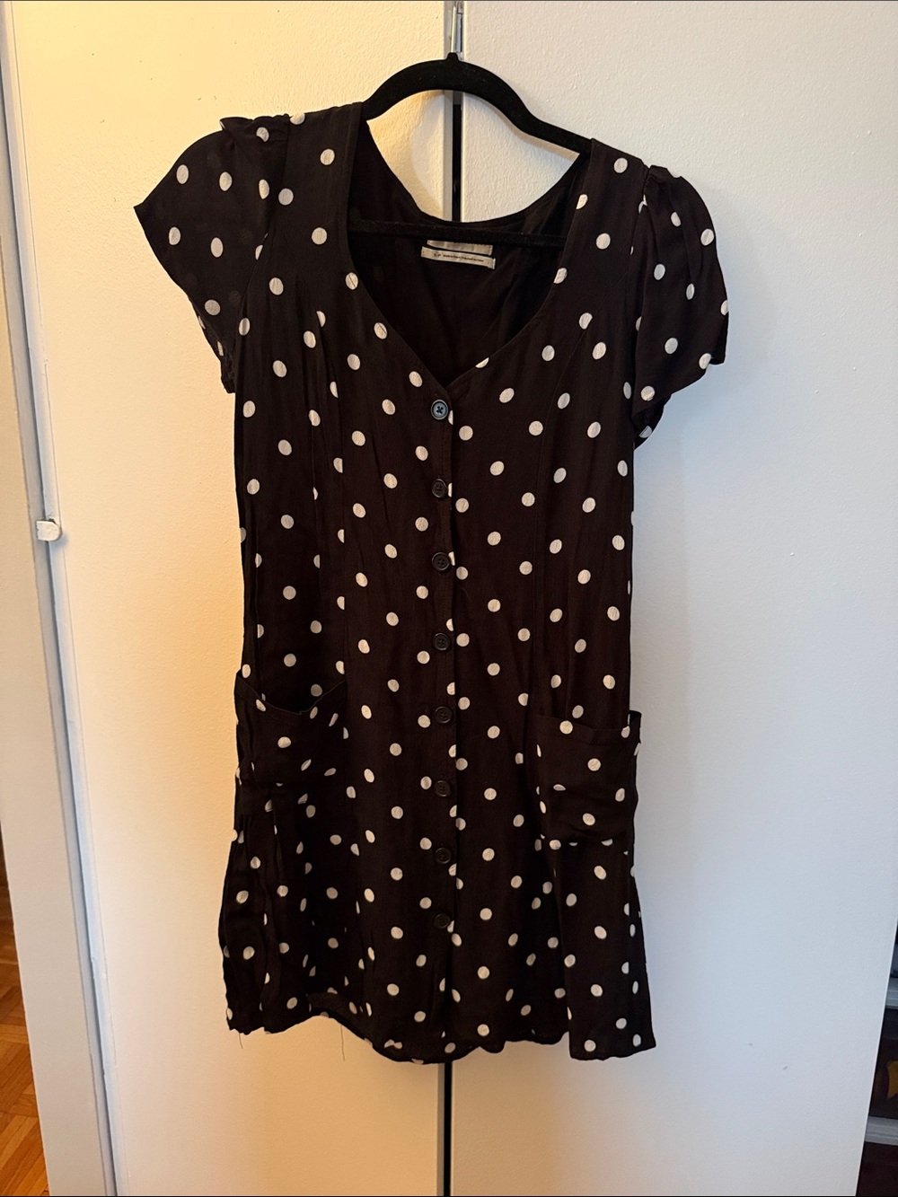 Urban Outfitters Black Polka Dot Mini Dress